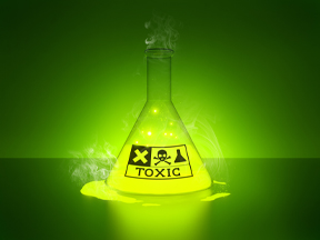 Toxic substance in an erlenmeyer flask