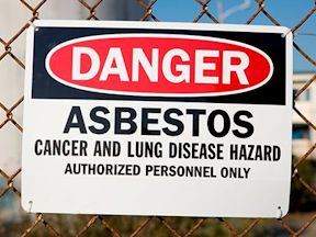 Danger: Asbestos. Cancer and lung disease hazard. Authorized personnel only.