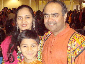 Jayesh Prajapati poses with his family