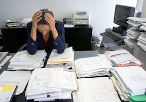 Worker exhausted after working long hours