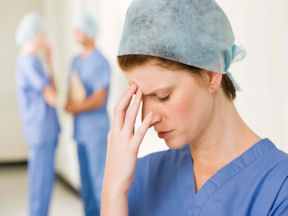 Worker suffering from chronic mental stress