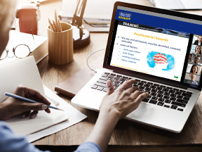 Worker getting workplace mental health training in a virtual classroom