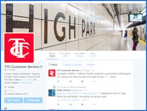 TTC Customer Service's Twitter page