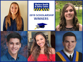 WHSC 2019 scholarship winners Jamiel Nasser, David Hewitt, Diana Figliomeni, Alexa Mognon and Jade Ritter