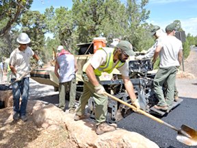 Workers working in a hot outdoor environment