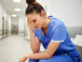 Healthcare worker overcome with stress due to inadequate COVID precautions