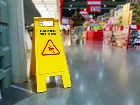 Wet floor in a workplace